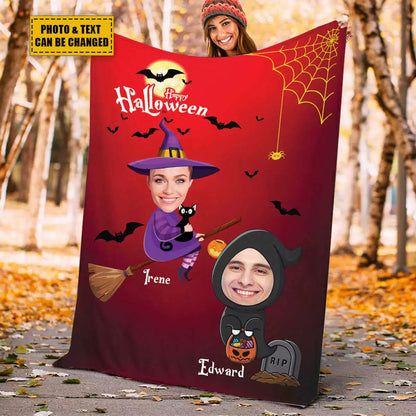 Halloween Personalized Blanket Halloween Gift for Friends img 2