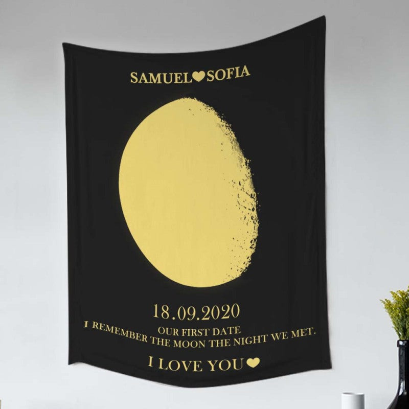 Personalized Moon Phase Tapestry Gifts Her Home Wall Decor img 1