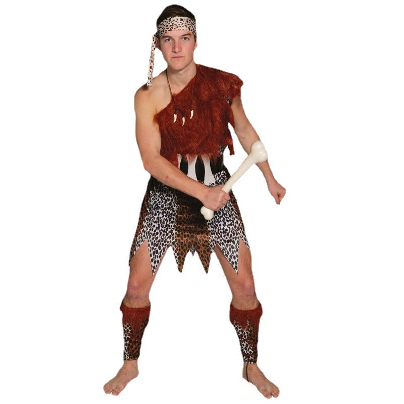 Caveman costume for Halloween party cosplay stage performance