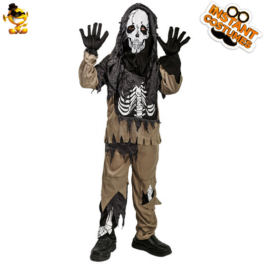 Halloween boys scary skeleton costume for party stage cosplay