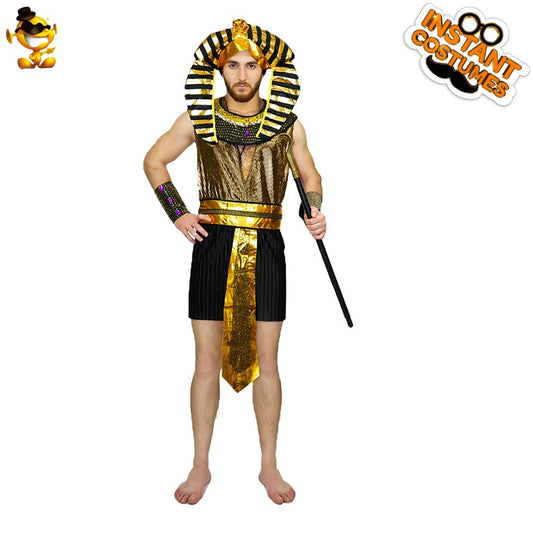 pharaoh costume for men halloween cosplay stage performance masquerade party outfit