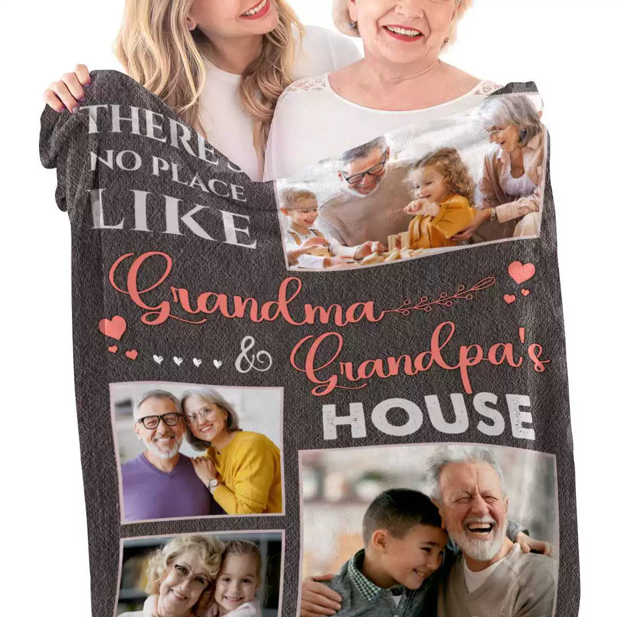 Custom Photo Blanket for Grandparents There Is No Place img 1