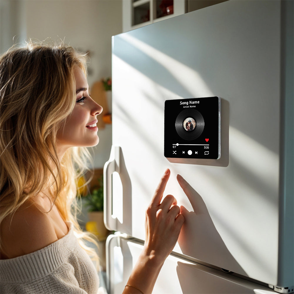 Personalized music refrigerator magnet with photo song name img 3