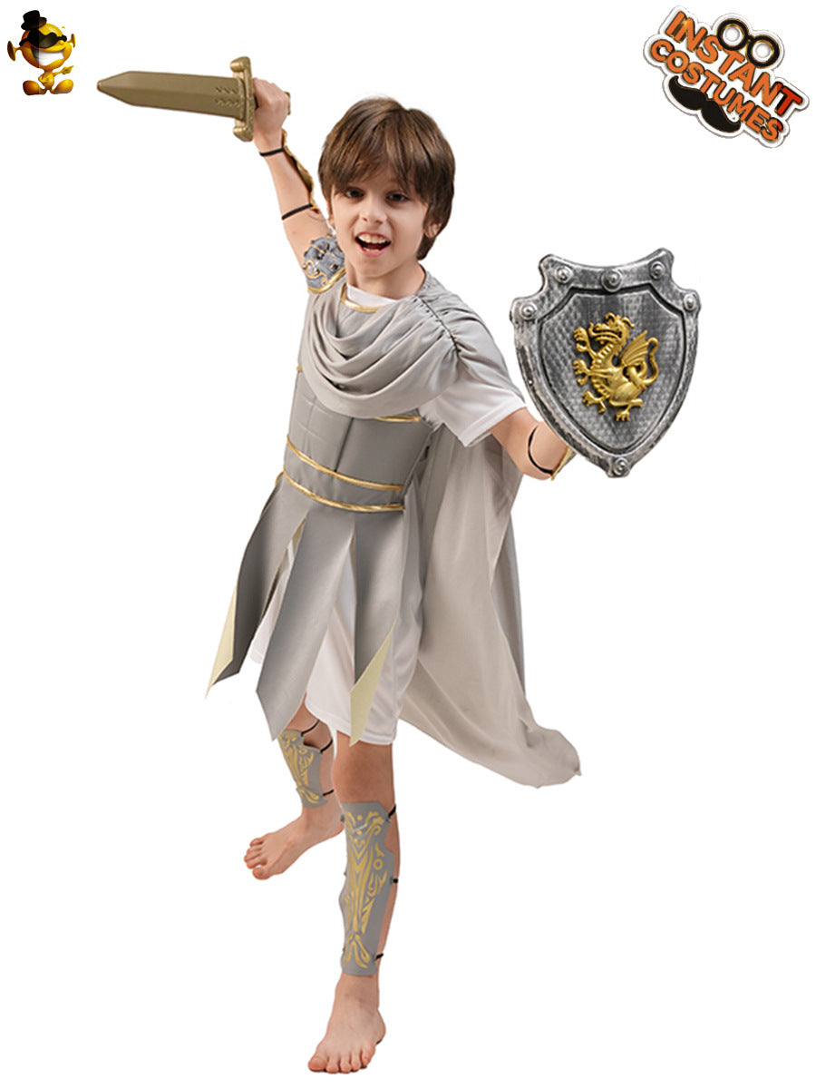 boys roman warrior costume for halloween cosplay and stage performance