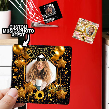 Custom Music Fridge Magnet, Birthday Photo Magnets 4inch img 4