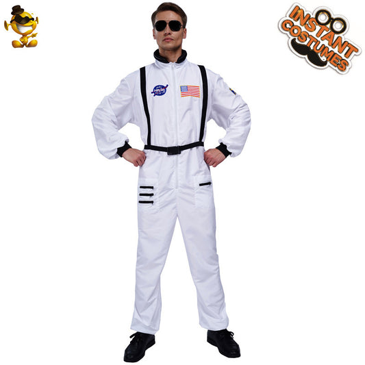 Costume d'astronaute adulte pour homme, combinaison de vol spatial pour Halloween