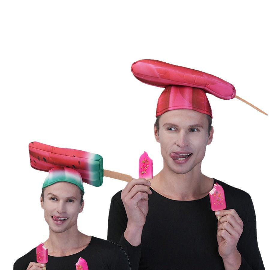 funny watermelon hat for Halloween cosplay stage performance couples costume accessory