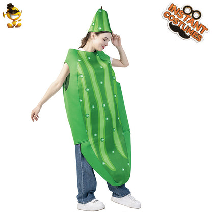 funny cucumber costume for adults Halloween cosplay couples family matching fruit outfit