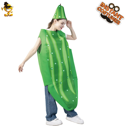 funny cucumber costume for adults Halloween cosplay couples family matching fruit outfit