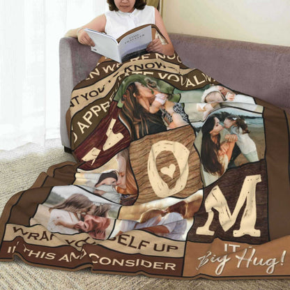 Personalized Photo Dear Mom Blanket Mom&#39;s Day Gift
