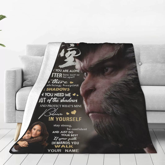 Custom Black Wukong Personalized Fleece Blanket 02 img 1