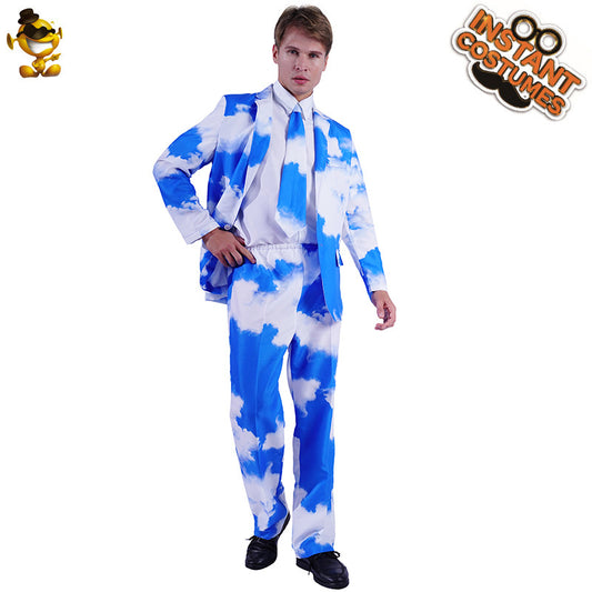 colorful sky and clouds suit for men halloween cosplay costume