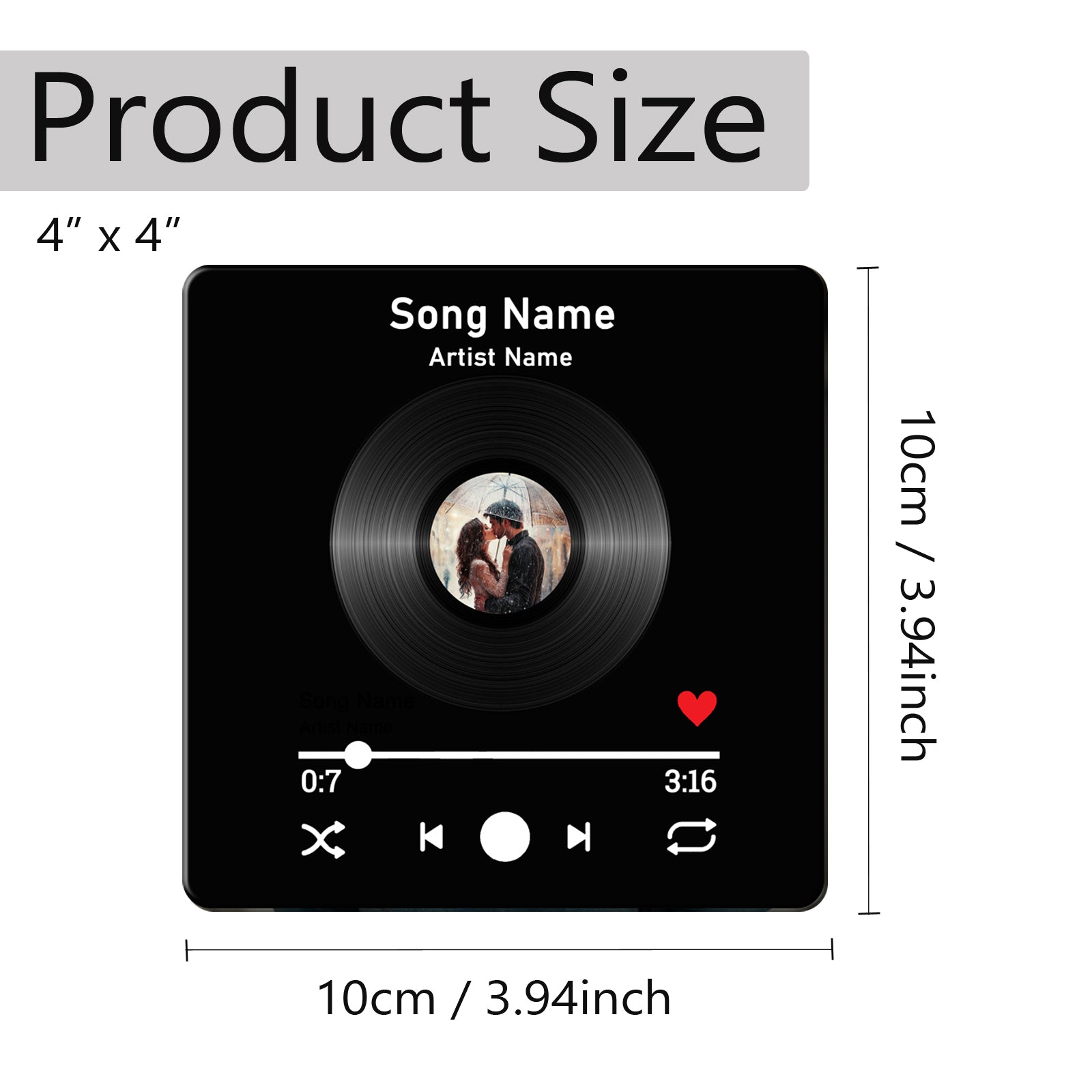 Personalized music refrigerator magnet with photo song name img 4
