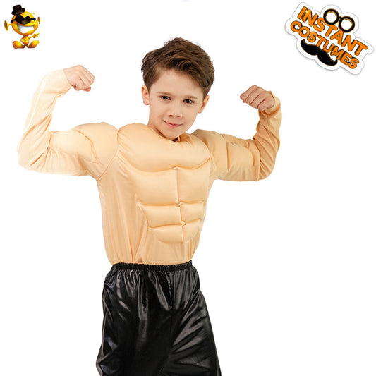 muscle shirt for cosplay fake chest and abs funny boys costume for role play and halloween