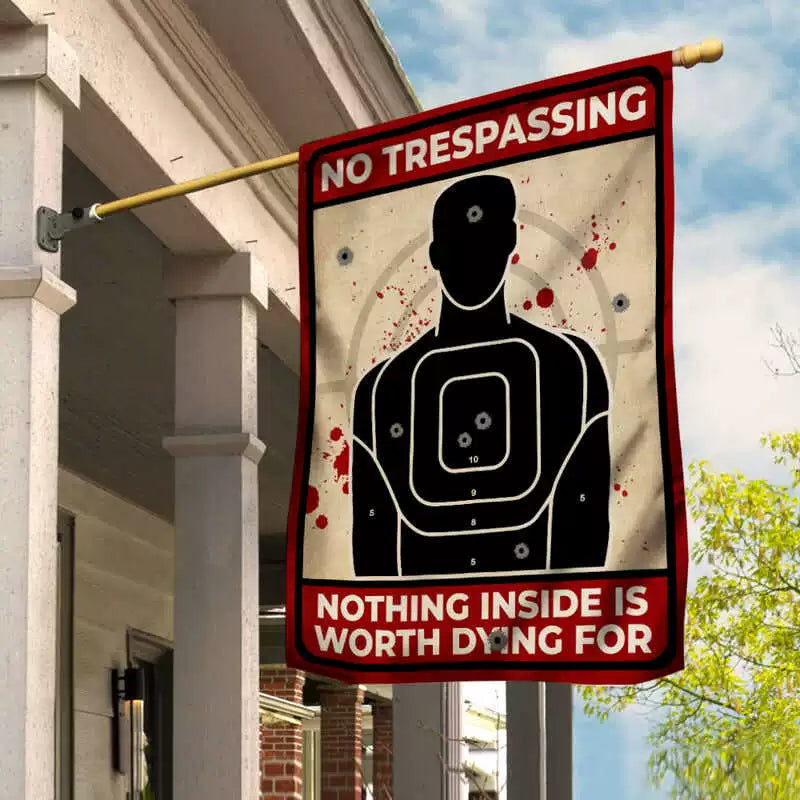 No Trespassing Halloween Flag img 2