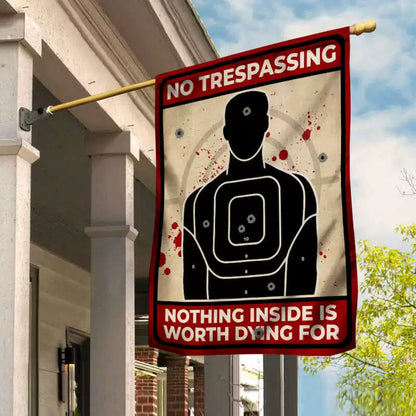 No Trespassing Halloween Flag img 2
