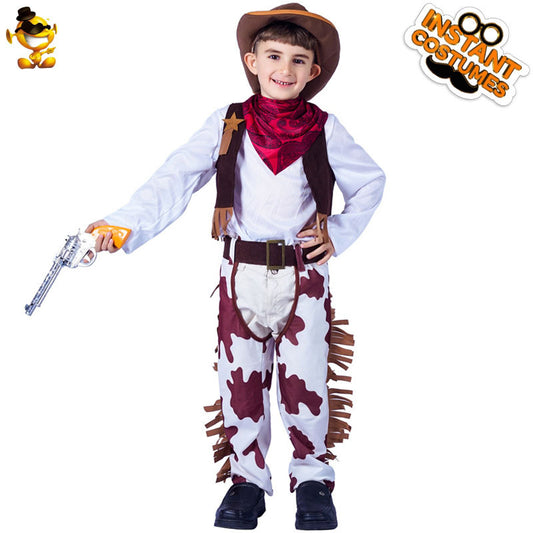 kids cowboy costume set girls cowboy skirt boys western outfit for stage performance and cosplay