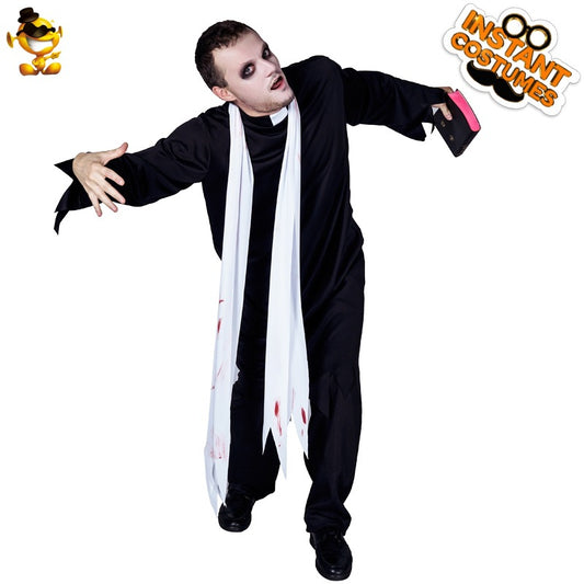 Halloween costume scary bloody zombie robe scarf set cosplay party outfit