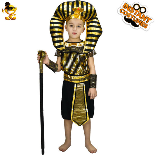 Boys Egyptian Pharaoh Costume for Halloween Kids Party and Stage Performance