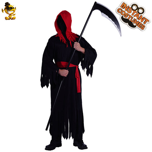 black hooded robe for halloween cosplay stage performance costume