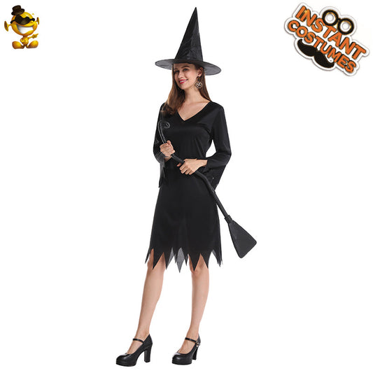 black witch costume for halloween cosplay stage performance and party