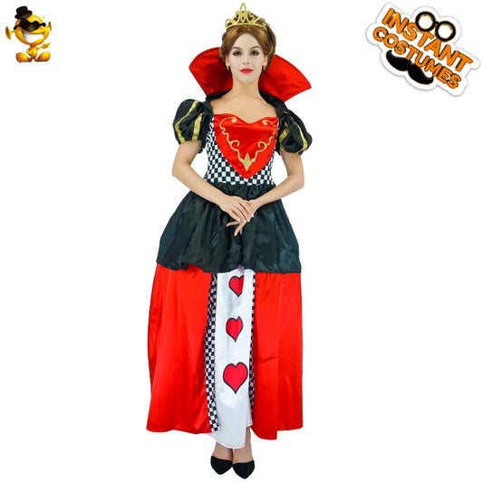Costume de reine de cœur pour femme, robe, cosplay, Halloween, fête, jeu de rôle, performance sur scène