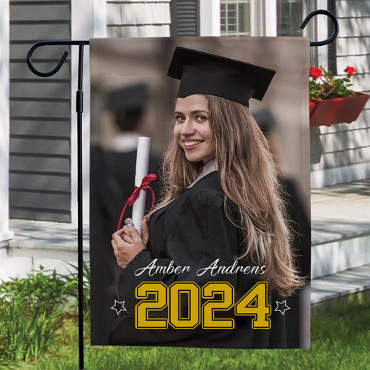 Custom Graduation Photo Garden Flag img 0