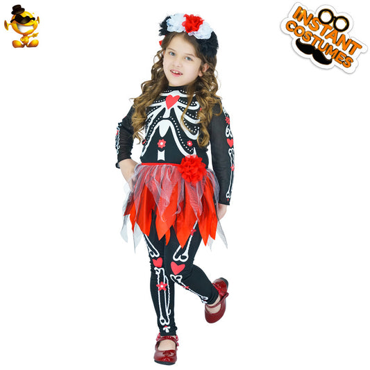 Halloween childrens ghost skeleton costume stage performance cosplay outfit