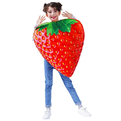 girl cute strawberry costume children performance outfit reversible strawberry dress funny party costume halloween cosplay