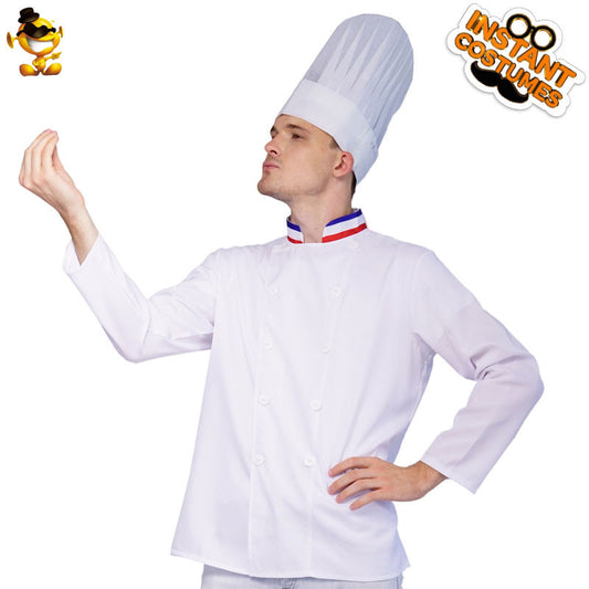 chef costume for men halloween cosplay role play cooking performance outfit