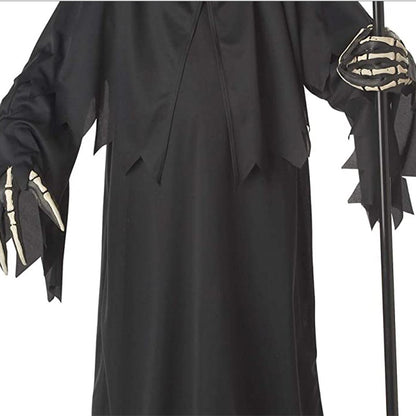 boys grim reaper halloween costume with scythe cosplay outfit for kids
