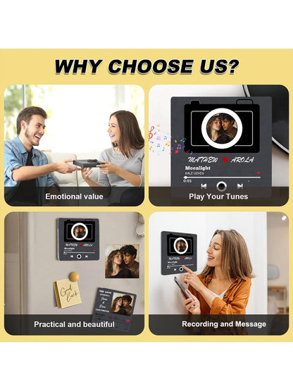 Custom Music Fridge Magnet with Photo Name Can Play Songs img 4