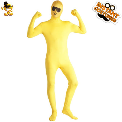 funny yellow emoji full body costume for adults halloween cosplay party outfit