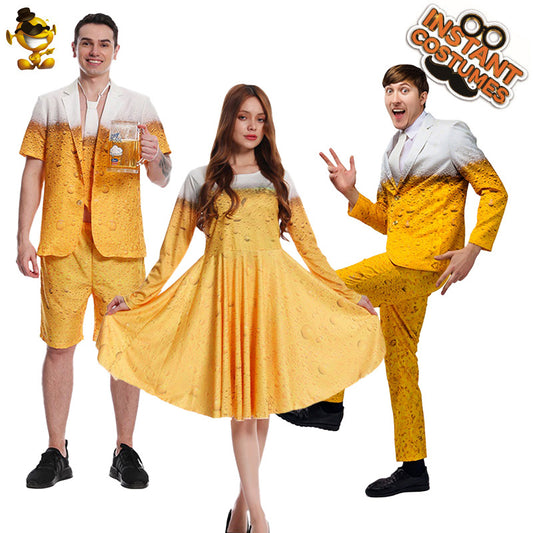 men's carnival beer costume suit stage performance outfit for Halloween cosplay