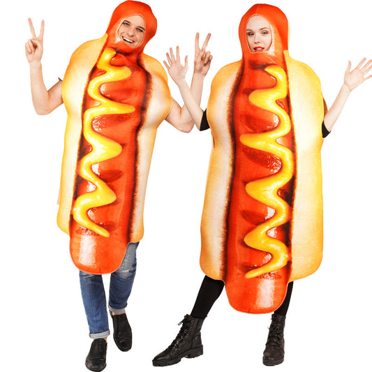 hot dog costume for adults halloween cosplay funny onesie stage performance outfit