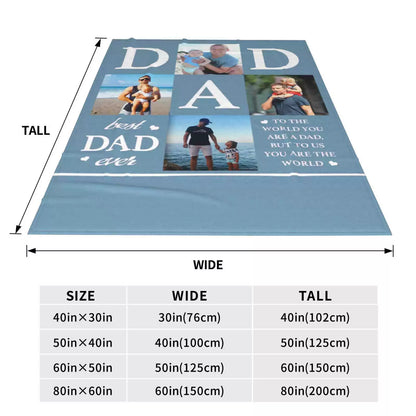 Personalized Photo Blanket for Dad, Father's Day Blanket