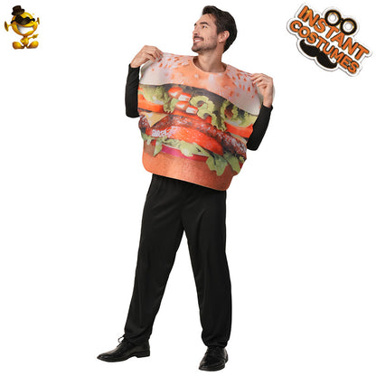 Halloween family hamburger costume stage performance outfit cosplay french fries role play dress