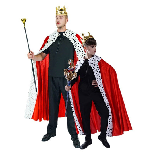 Halloween King Cape Costume for Men European Royal Role Play Cosplay Stage Performance