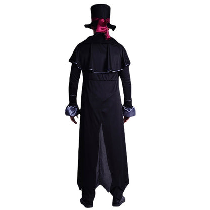 Costume de vampire maléfique steampunk avec cape pour homme, tenue d'horreur gothique pour Halloween et cosplay