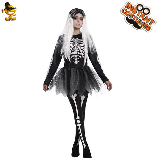 Skeleton dress for Halloween cosplay costume party stage performance