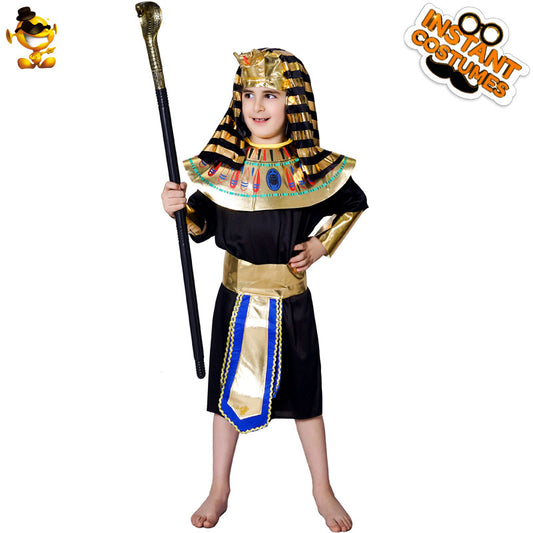 Egyptian Pharaoh Costume for Kids Halloween Party King Prince Cosplay Robe