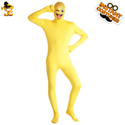 funny yellow emoji full body costume for adults halloween cosplay party outfit