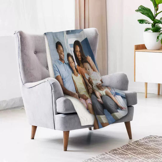 Custom Photo Plush Fleece Blanket - Celestial Love img 1