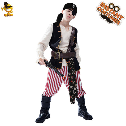 Costume de pirate pour garçon, déguisement d'Halloween, cosplay, fête, spectacle sur scène