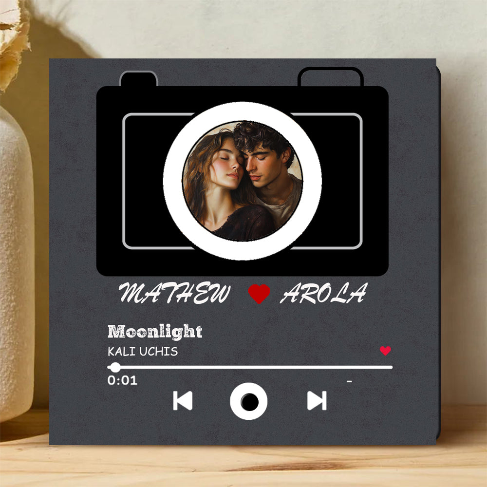 Custom Music Fridge Magnet with Photo Name Can Play Songs