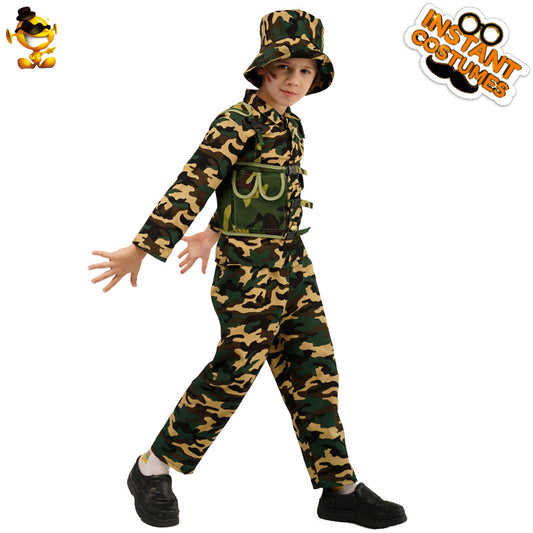 kids camouflage costume for Halloween military cosplay role play and performance
