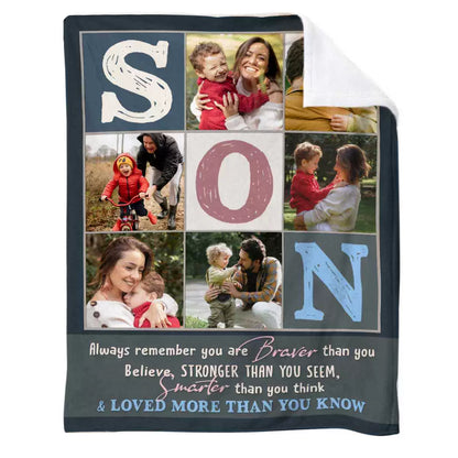 Personalized Photo Blanket for Son, Gift for Son img 1