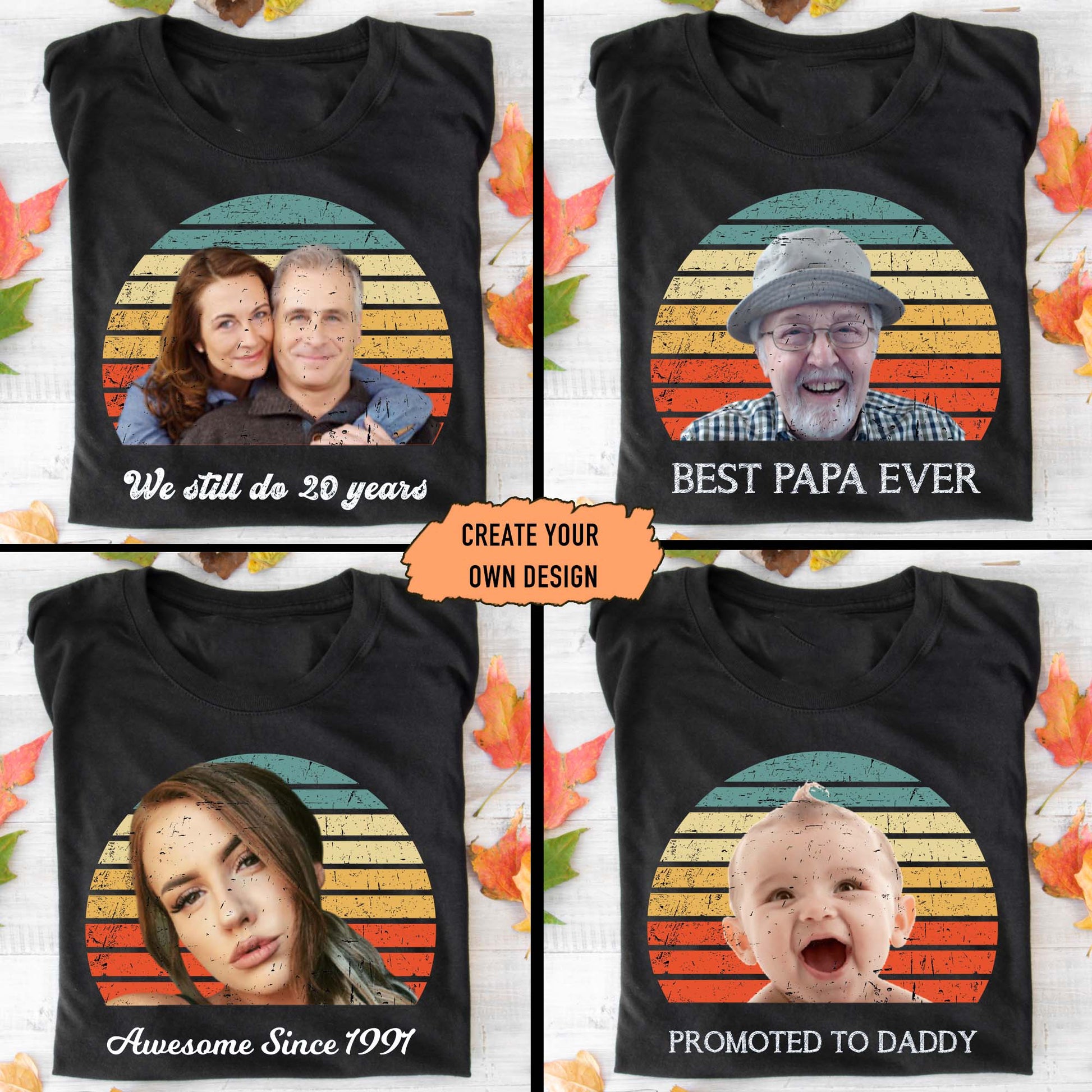 Custom Face Photo Personalized Text T-shirt img 1