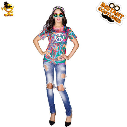 Halloween women's 3D digital print t-shirt horror blood stage performance costume party cosplay outfit