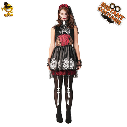 Skeleton Costume for Women Halloween Party Cosplay Stage Performance